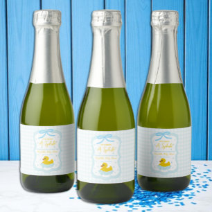 Wassertropfen Gingham-Junge-Baby-Party Danke