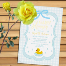 Wassertropfen Gingham-Junge-Baby-Party