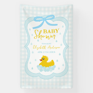 Wassertropfen Gingham-Junge-Baby-Party-Willkommen Banner
