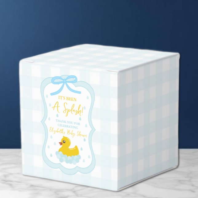 Wassertropfen Gingham-Junge Baby Shower Danke Geschenkschachtel (Von Creator hochgeladen)