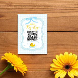 Wassertropfen Gingham-Junge Baby Shower-Geschenkel Begleitkarte