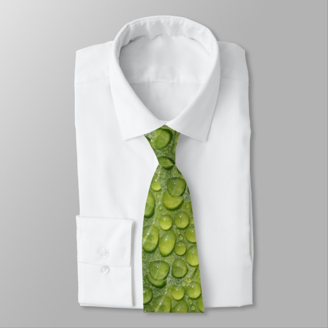 Wassertropfen Grüne Blatt Natur Muster Krawatte (Gebunden)