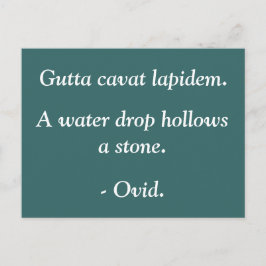 Wassertropfen holt einen Stein - Ovid Zitat Postkarte