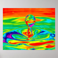Wassertropfen in psychedelischen Farben Poster/Pri