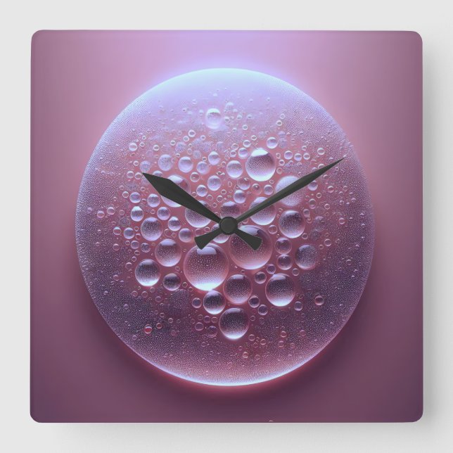Wassertropfen Quadratische Wanduhr (Vorderseite)