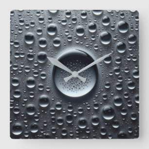 Wassertropfen Quadratische Wanduhr
