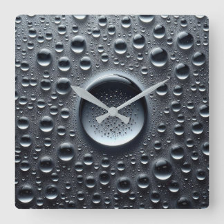 Wassertropfen Quadratische Wanduhr