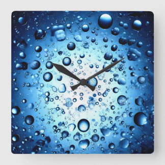 Wassertropfen Quadratische Wanduhr