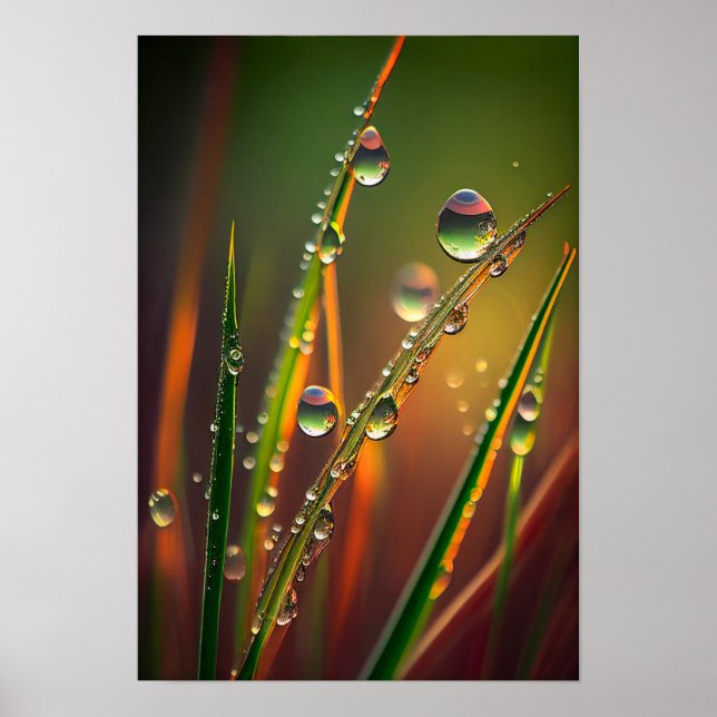 Wassertropfen Ruhe Stille Natur Friedlicher Zen Poster (Vorne)