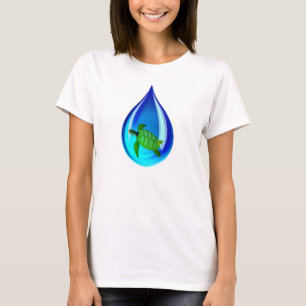 Wassertropfen und Meeresschildkröten T-Shirt