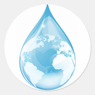 Wassertropfenkugel Runder Aufkleber