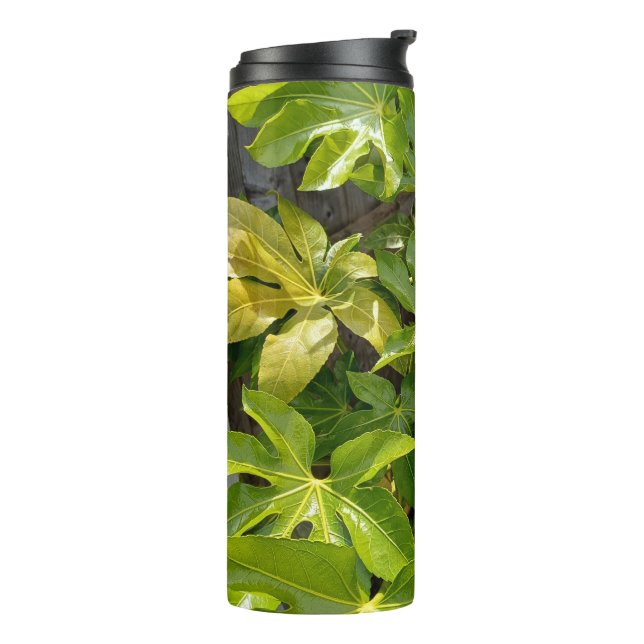 Wassertumbler mit Blättern  Thermosbecher (Nach links gedreht)
