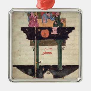 Wasseruhr mit automatisierten Zahlen Silbernes Ornament