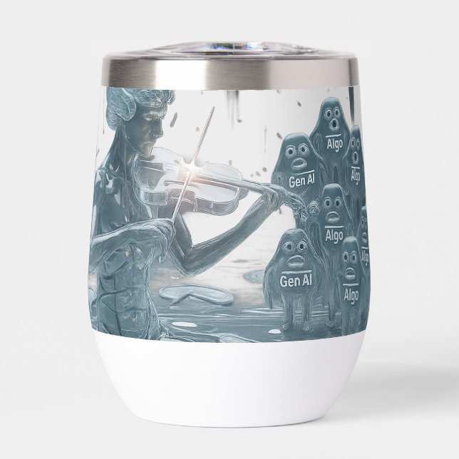 Wasserviolinist, KI und Algorithmen (White BG) (Vorderseite)