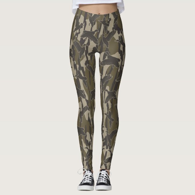 Wasservögel Jagd Camouflage Entenjäger Leggings (Vorderseite)