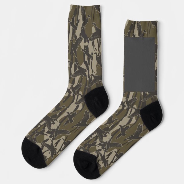Wasservögel Jagd Camouflage Entenjäger Socken (Linkes Detail)