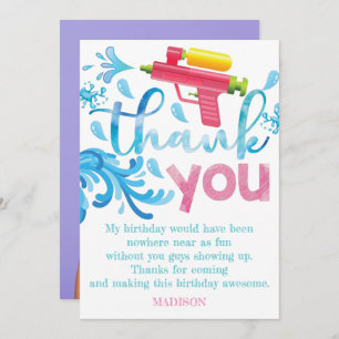 Wasserwaffe Foto Sommergeburtstag Party Dankeskarte