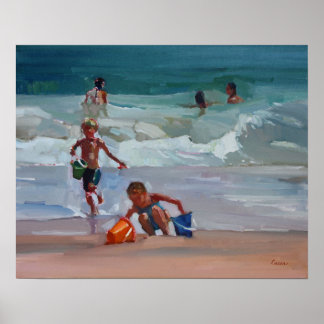 Wasserwerke - Kinder am Strand Poster