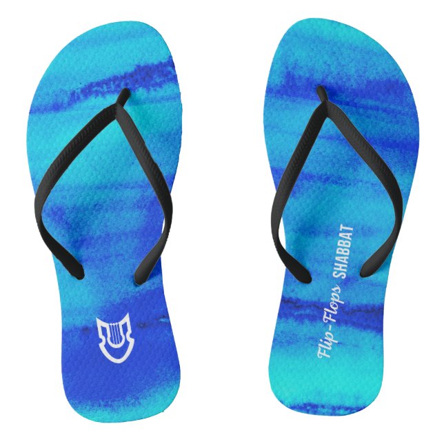 Wassery-Blues Flip-Flops-Shabbat Flip Flops (Fußbett)