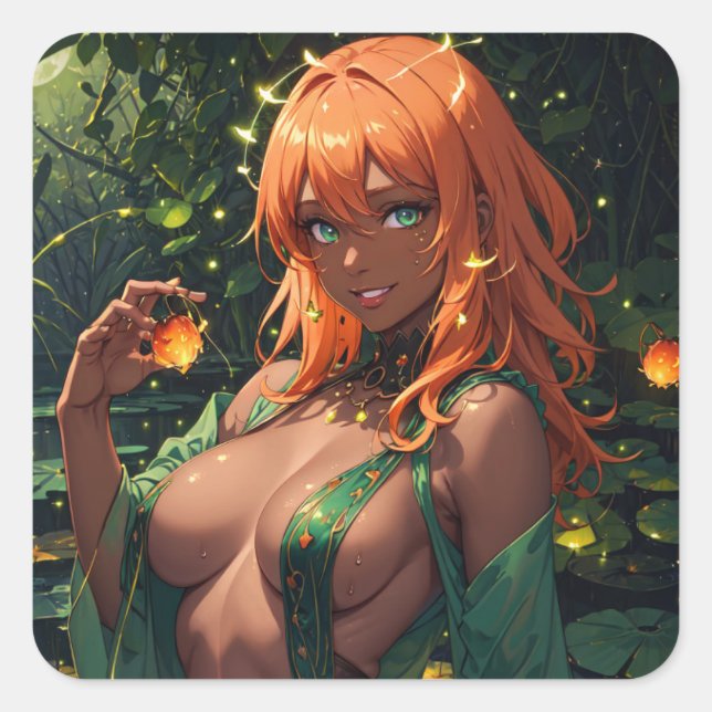 Wasserymphe Quadratischer Aufkleber (Vorderseite)