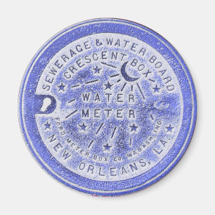 Wasserzähler-Deckel im Blau Magnet
