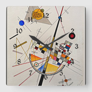 Wassily Kandinsky Artwork Quadratische Wanduhr