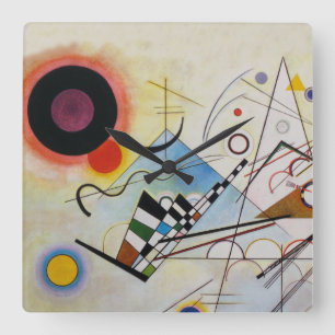 Wassily Kandinsky - Composition 8 - Functional Art Quadratische Wanduhr