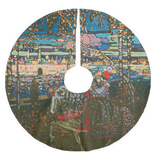 Wassily Kandinsky Das reitende Paar Russische Kuns Polyester Weihnachtsbaumdecke