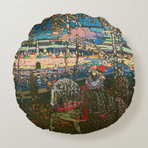 Wassily Kandinsky Das reitende Paar Russische Kuns Rundes Kissen