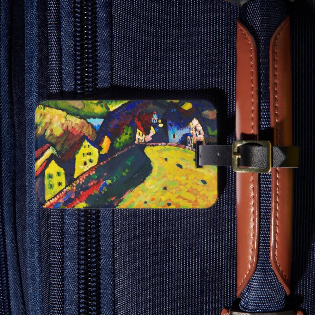 Wassily Kandinsky Houses at Murnau. Expressionismu Gepäckanhänger (Vorderseite Insitu 4)