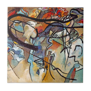 Wassily Kandinsky - Komposition Fünf Abstrakte Kun Fliese