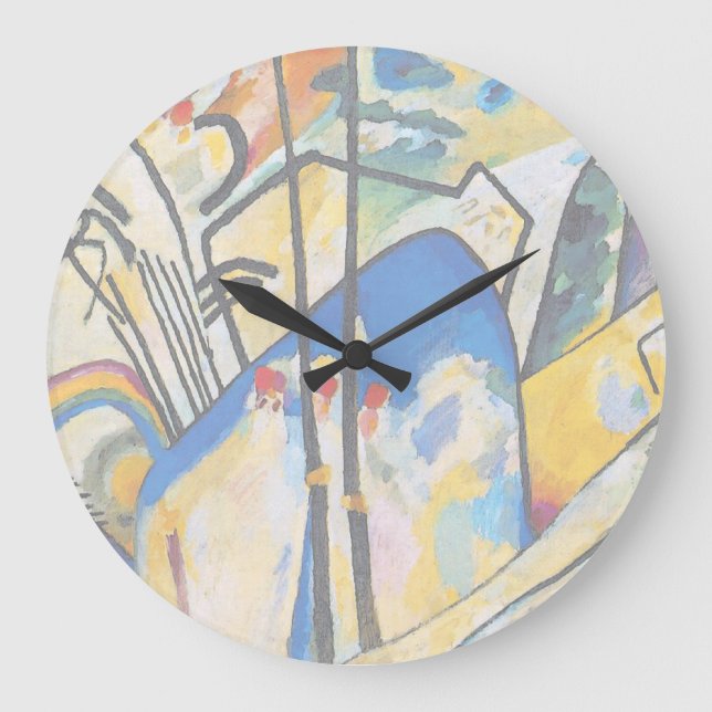 Wassily Kandinsky Komposition Vier - Abstrakte Kun Große Wanduhr (Vorderseite)
