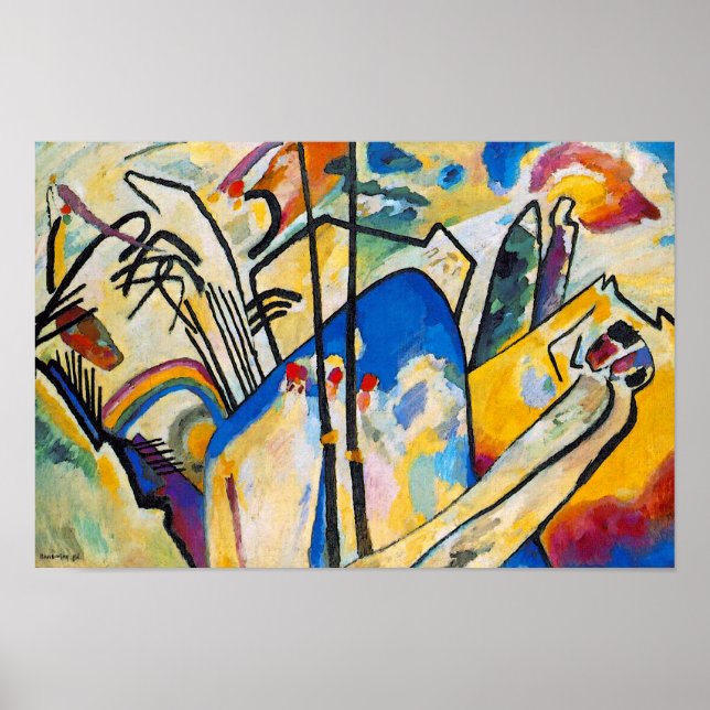 Wassily Kandinsky Komposition Vier - Abstrakte Kun Poster (Vorne)