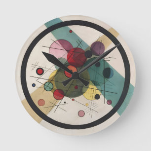 Wassily Kandinsky-Kreise in einem Kreis Runde Wanduhr