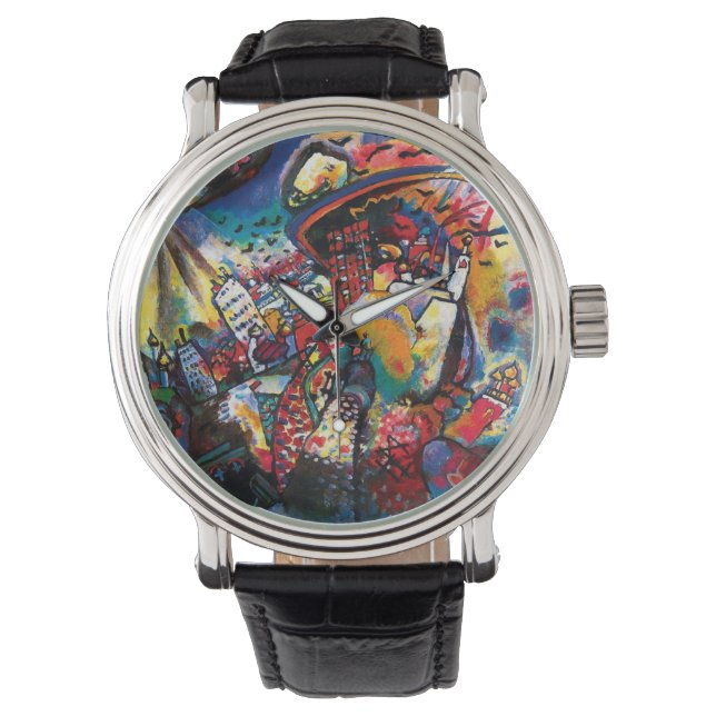 Wassily Kandinsky - Moskauer Stadtbild Abstrakt Ar Armbanduhr (Vorderseite)