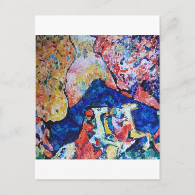 Wassily Kandinsky Pferderennfahrer - Blaue Berge Postkarte (Vorderseite)