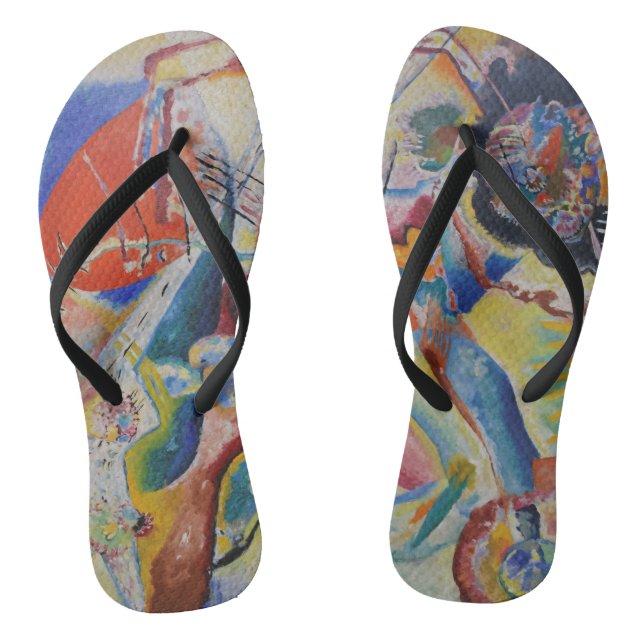 Wassily Kandinsky Roter Fleck Klassische Abstrakte Flip Flops (Fußbett)