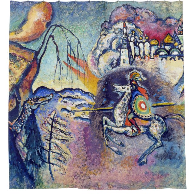 Wassily Kandinsky - Saint George & The Horsemen Duschvorhang (Vorderseite)