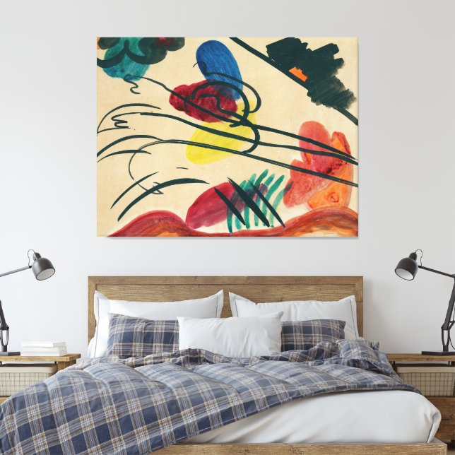 Wassily Kandinsky - With Three Riders (1910)  - Leinwanddruck (Insitu (Schlafzimmer))