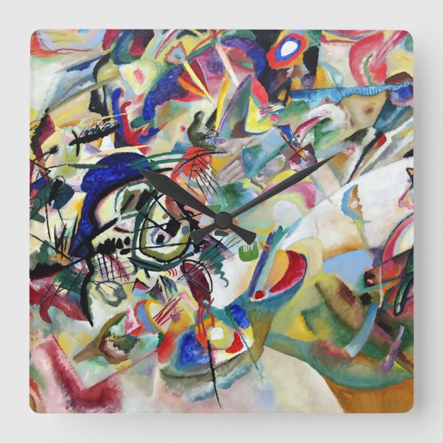 WASSILY KANDINSKY - Zusammensetzung VII 1913 Quadratische Wanduhr (Vorderseite)