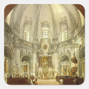 Wassily Sadovnikov: Inneres der Trinitären Kirche Quadratischer Aufkleber