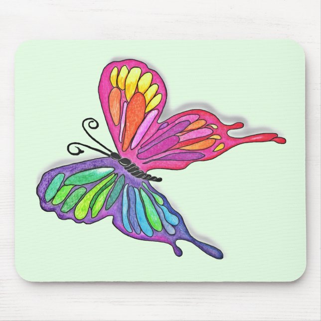 Wässriger Schmetterling Mousepad (Vorne)