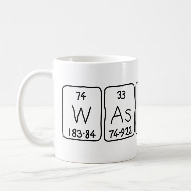 Wassus periodische Tasse von Tabellenwörtern (Links)