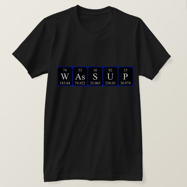 Wassus Shirt für periodische Tabellenwörter (Design vorne)