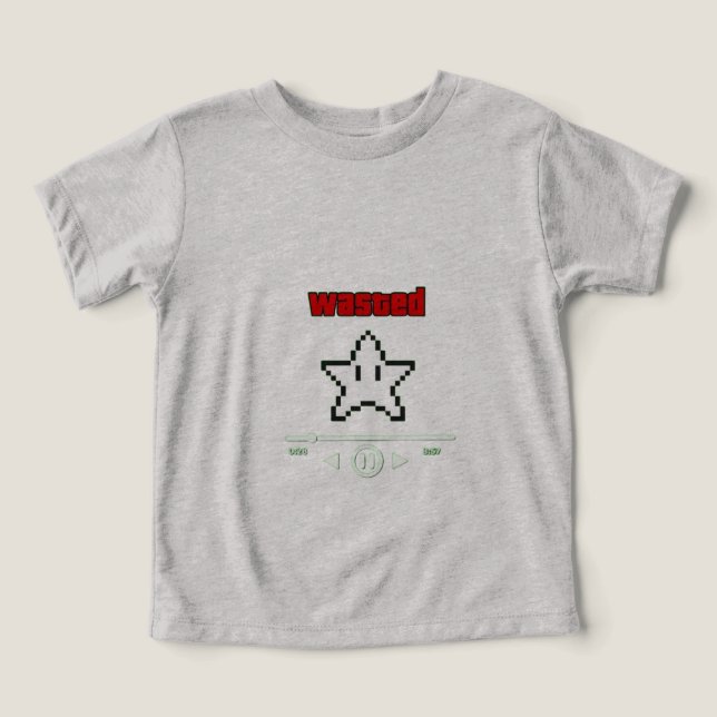 „Wasted Star“ Retro Gamer Kids Tee  (Design Vorderseite)