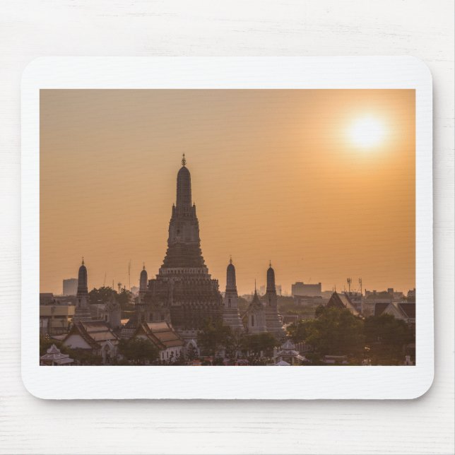 Wat Arun Temple bangkok Thailand bei Sonnenunterga Mousepad (Vorne)