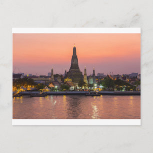 Wat Arun Temple Bangkok Thailand bei Sonnenunterga Postkarte