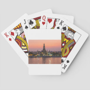 Wat Arun Temple Bangkok Thailand bei Sonnenunterga Spielkarten