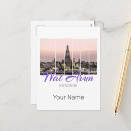Wat Arun Temple Bangkok Thailand Sunset Souvenir Feiertagspostkarte
