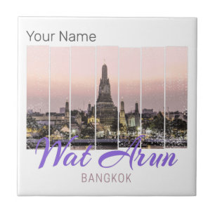 Wat Arun Temple Bangkok Thailand Sunset Souvenir Fliese